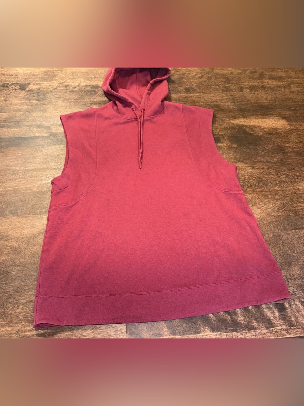 Athleta Sundown Tank Sweatshirt Hoodie S Berry Red Sleeveless New NWOT